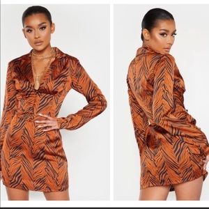 Zebra print corset style dress. New with tags